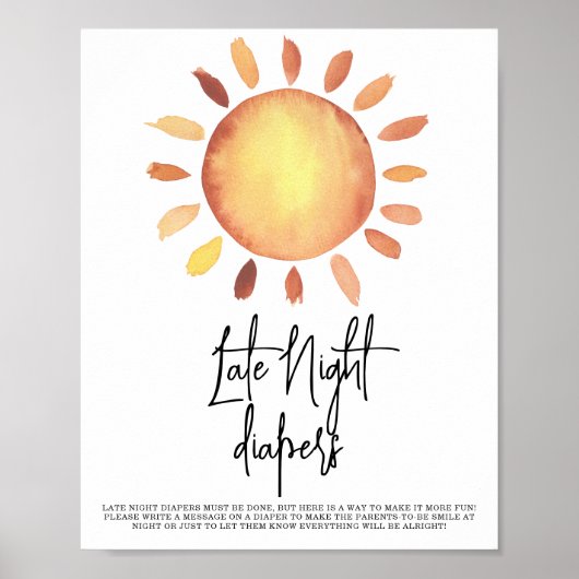 Sunshine Late Night-luiers Poster (Voorkant)