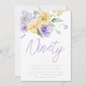 Sunshine & Lavendel Bloemen 90ste Verjaardagsfeest Kaart (Voorkant)