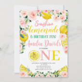 Sunshine Lemon Lemonade en Fun First Birthday Kaart (Voorkant)