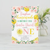 Sunshine Lemon Lemonade en Fun First Birthday Kaart (Staand voorkant)