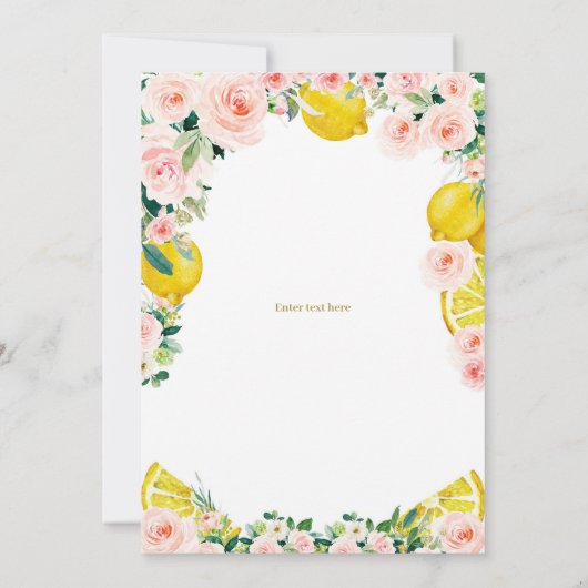 Sunshine Lemon Lemonade en Fun First Birthday Kaart (Achterkant)