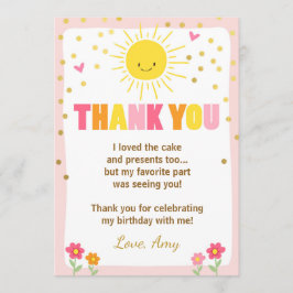 Sunshine Lemonade Birthday Hartelijk dank Bedankkaart