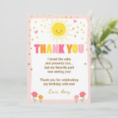 Sunshine Lemonade Birthday Hartelijk dank Bedankkaart (Staand voorkant)