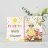 Sunshine Lemonade Birthday Hartelijk dank Kaart (Staand voorkant)