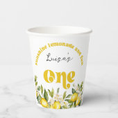 Sunshine Lemonade citroen 1e verjaardagsfeestje Papieren Bekers (Achterkant)