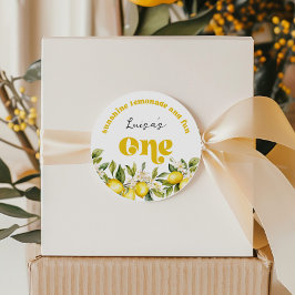 Sunshine Lemonade citroen 1e verjaardagsfeestje Ronde Sticker