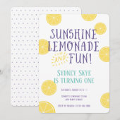 Sunshine Lemonade en Fun children Birthday party Kaart (Voorkant / Achterkant)