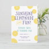 Sunshine Lemonade en Fun children Birthday party Kaart (Staand voorkant)