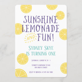 Sunshine Lemonade en Fun children Birthday party Kaart