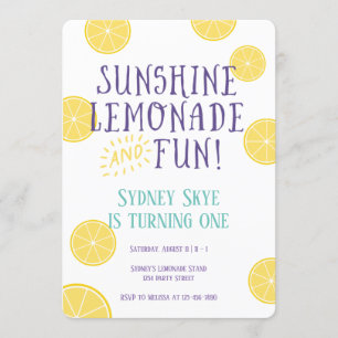 Sunshine Lemonade en Fun children Birthday party Kaart