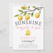 Sunshine Lemonade en Fun Girl's Birthday Party Kaart (Voorkant)