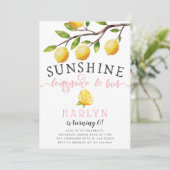 Sunshine Lemonade en Fun Girl's Birthday Party Kaart (Staand voorkant)