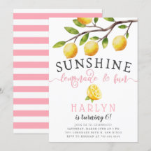 Sunshine Lemonade en Fun Girl's Birthday Party