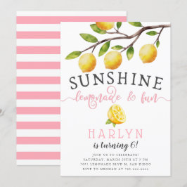 Sunshine Lemonade en Fun Girl's Birthday Party Kaart