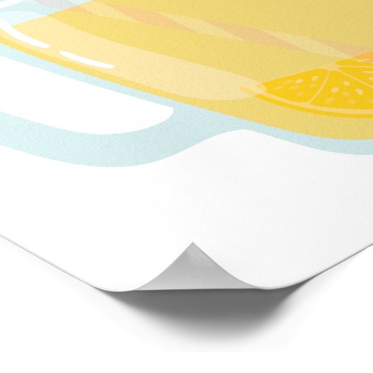 Sunshine Lemonade en Fun stand Birthday Party Poster (Hoek)