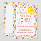 Sunshine Lemonade Verjaardagsfeestuitnodiging Kaart (Voorkant / Achterkant)