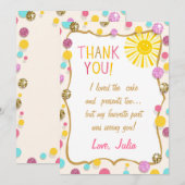 Sunshine limonade verjaardag dank u kaart (Voorkant / Achterkant)