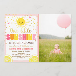 Sunshine Limonade Verjaardag uitnodiging Pink Lemo