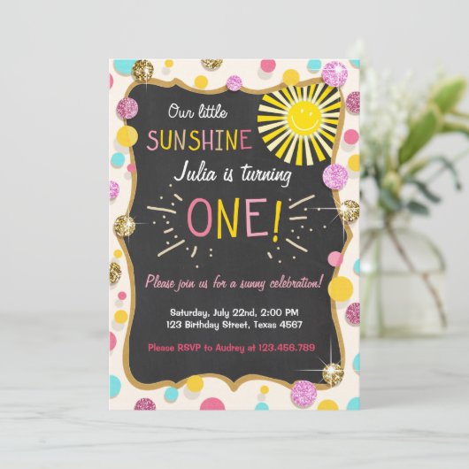 Sunshine limonade verjaardagsfeestje uitnodiging r (Staand voorkant)