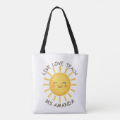 Sunshine Live Love Teach Personalized Teacher  Tote Bag (Achterkant)