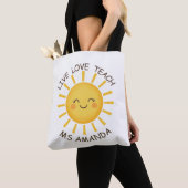 Sunshine Live Love Teach Personalized Teacher  Tote Bag (Dichtbij)