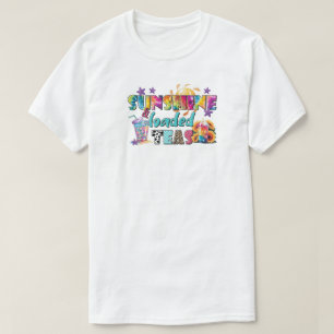 Sunshine & Loaded Teas Kleurrijke Zomer Vibes T-sh T-shirt