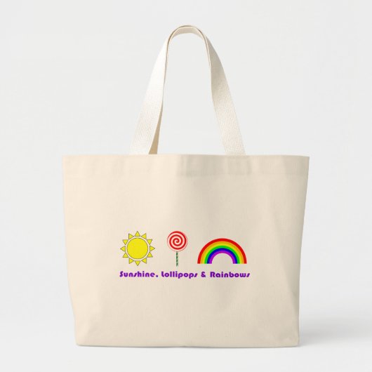 Sunshine Lollipops and rainbows Bag Grote Tote Bag (Voorkant)