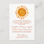 Sunshine Long Distance Baby shower Insert Informatiekaartje (Voorkant)