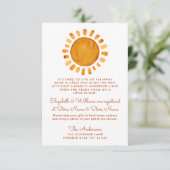 Sunshine Long Distance Baby shower Insert Informatiekaartje (Staand voorkant)