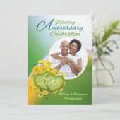 Sunshine Love 20ste huwelijksjubileumfeest foto Kaart (Staand voorkant)