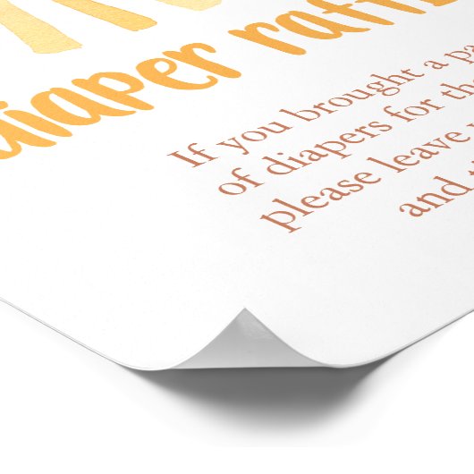 Sunshine Luier Raffle genderneutraal baby shower Poster (Hoek)