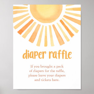 Sunshine Luier Raffle genderneutraal baby shower Poster