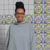 Sunshine Majolica Royal Blue Vibrant geel Tegeltje