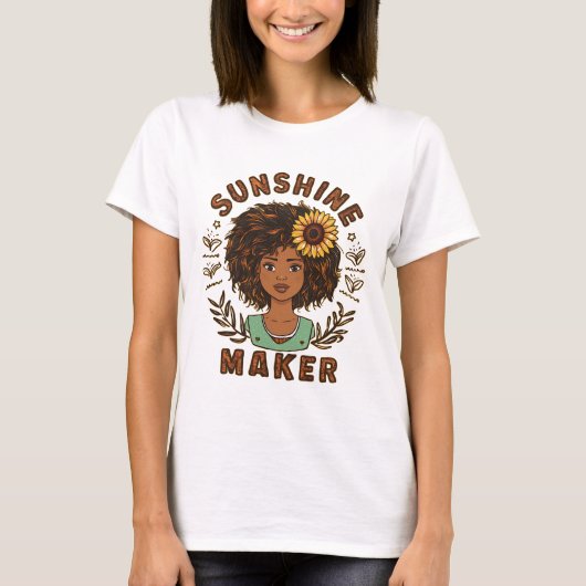Sunshine Maker boho-stijl T-shirt (Voorkant)