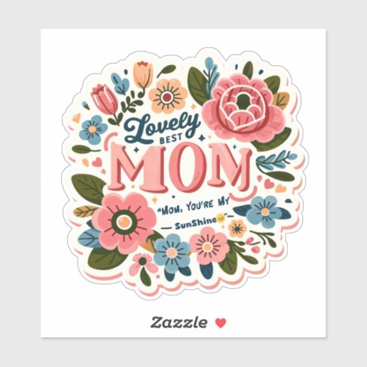 Sunshine mam - een mooie beste mam sticker (Vel)