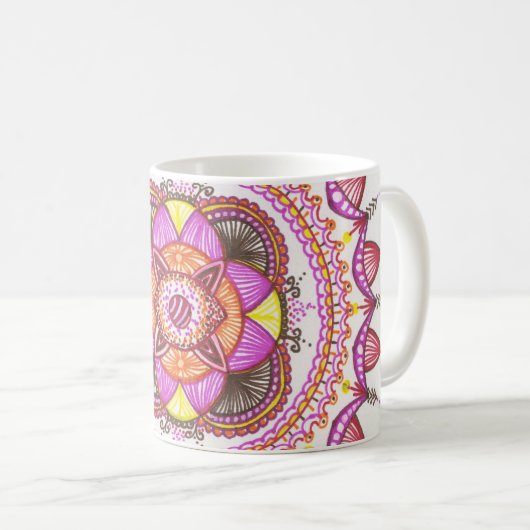 Sunshine Mandala Coffee Mok (Voorkant rechts)