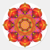 Sunshine Mandala Ronde Sticker (Voorkant)