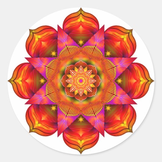Sunshine Mandala Ronde Sticker (Voorkant)