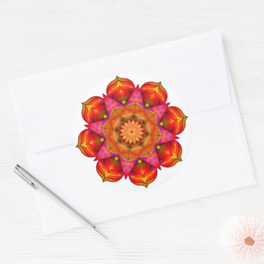 Sunshine Mandala Ronde Sticker (Envelop)