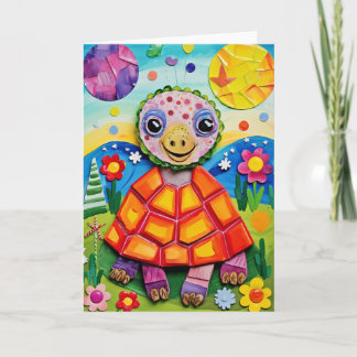 Sunshine Meadow Turtle: Schattigee Kids Verjaardag Kaart