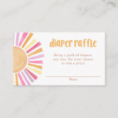 Sunshine meisje baby shower luier loterij kaarten (Voorkant)