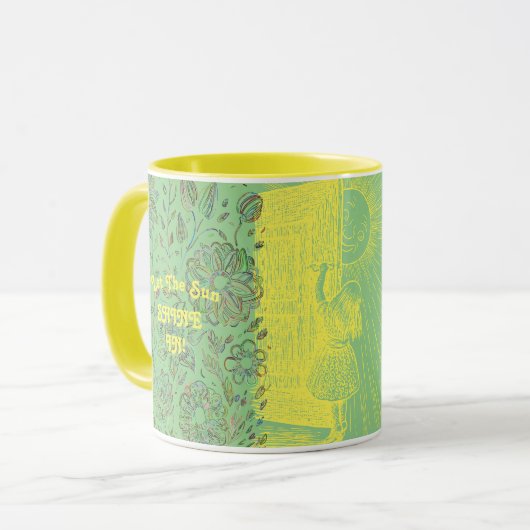 Sunshine Meisje Groen en Geel Mok (Voorkant links)