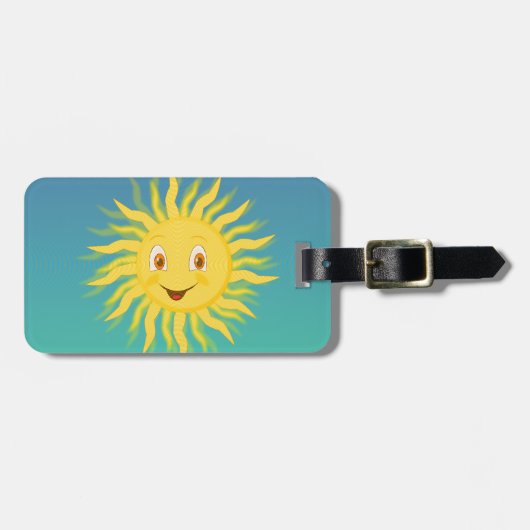 Sunshine met cirkelvormige lijnen bagagelabel (Voorkant horizontaal)