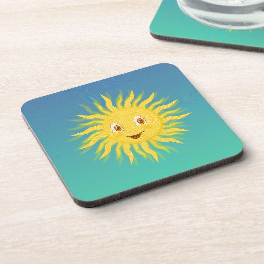 Sunshine met cirkelvormige lijnen drankjes onderzetter (Linkerzijde)