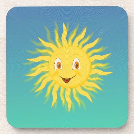 Sunshine met cirkelvormige lijnen drankjes onderzetter (Voorkant)