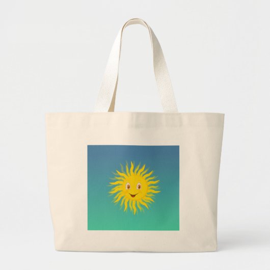 Sunshine met cirkelvormige lijnen grote tote bag (Voorkant)