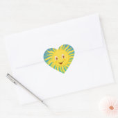 Sunshine met cirkelvormige lijnen hart sticker (Envelop)