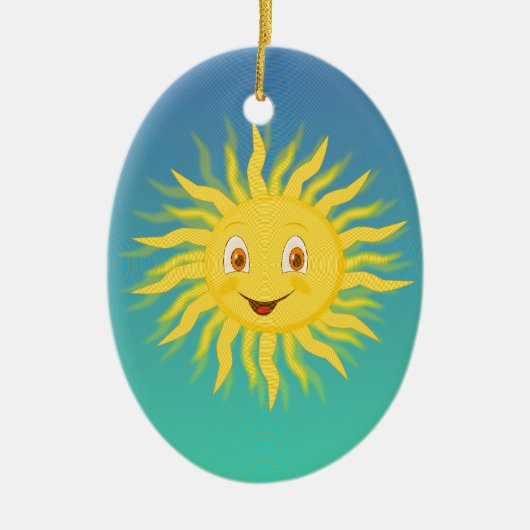 Sunshine met cirkelvormige lijnen keramisch ornament (Voorkant)