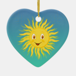 Sunshine met cirkelvormige lijnen keramisch ornament