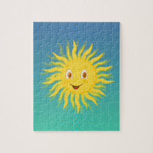 Sunshine met cirkelvormige lijnen legpuzzel